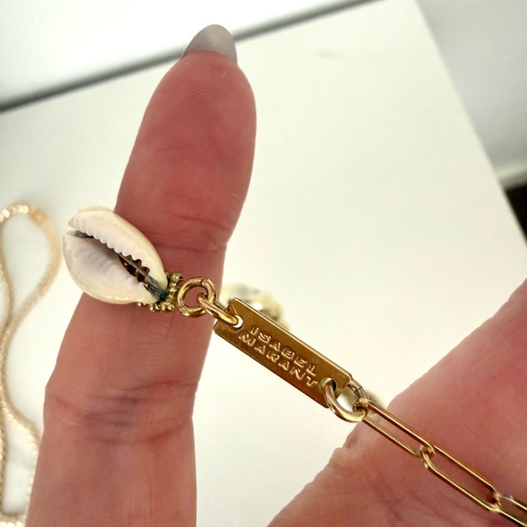 Isabel Marant Noki Gold Tone Shell Choker Necklace - Picture 7 of 7